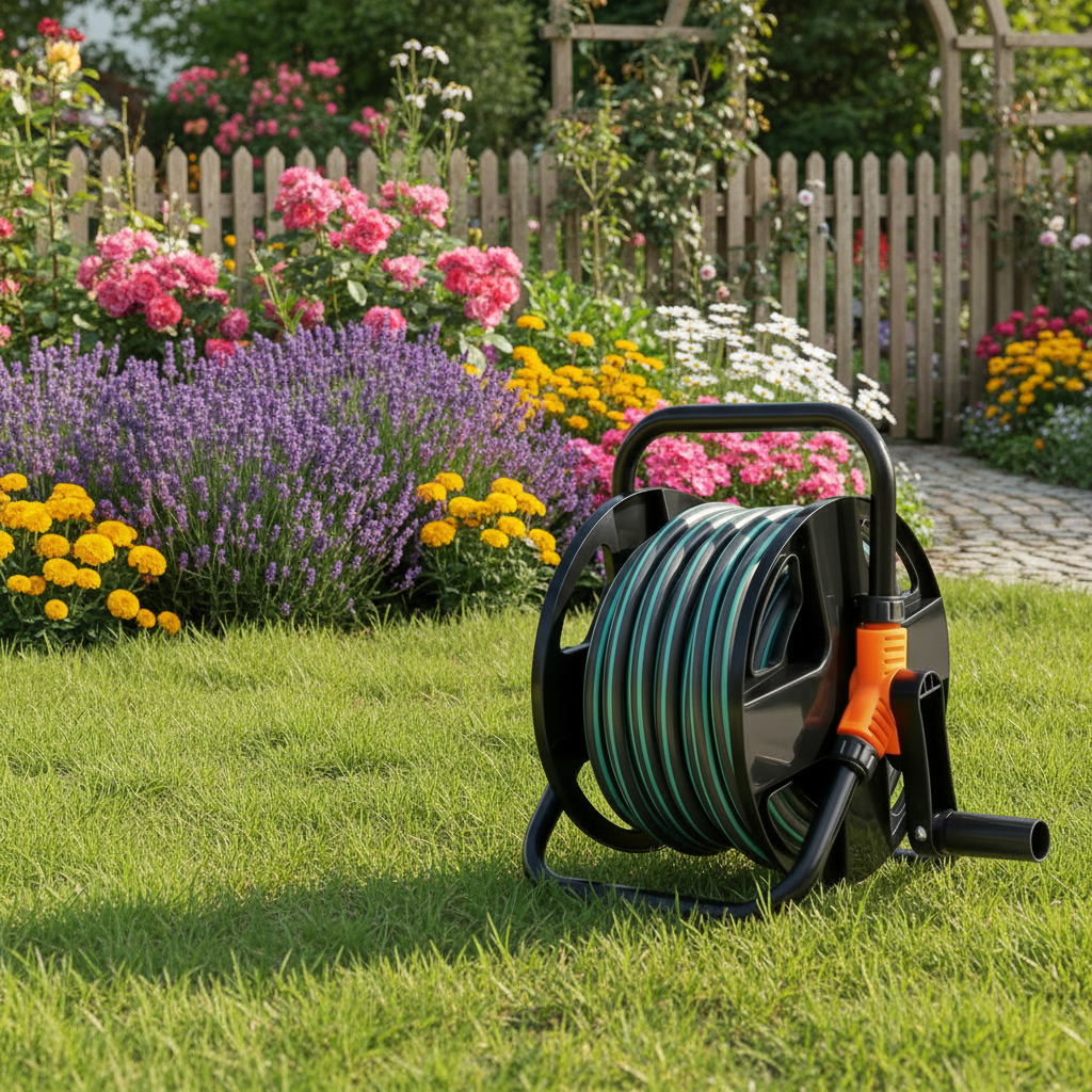 Enrouleur Tuyau Arrosage en Acier Inoxydable | Design Élégant et Pratique pour un Jardin Chic et Bien Entretenu 0