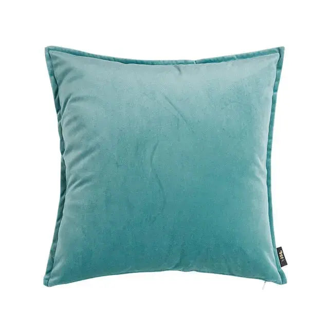Housse de coussin en velours à bordure flanelle