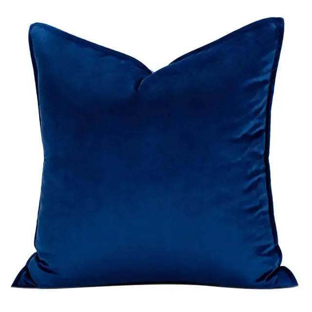 Housse de coussin en velours à bordure flanelle