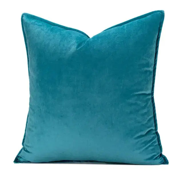 Housse de coussin en velours à bordure flanelle