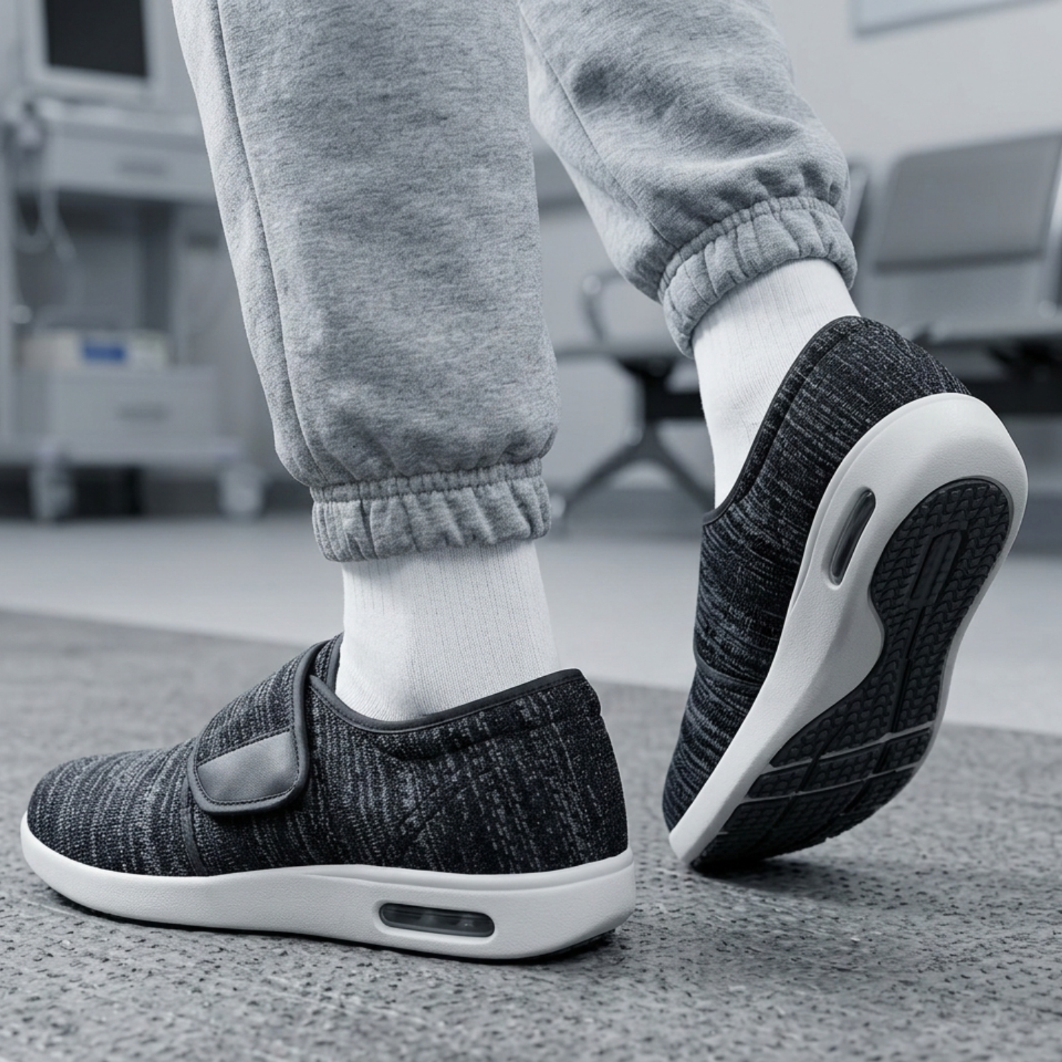 Extra-Wide Men's Comfort Shoes - Adjustable Straps for Custom Fit and Support