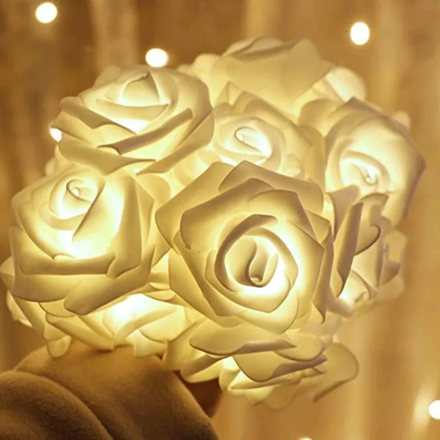 Guirlande LED avec roses artificielles pour décoration