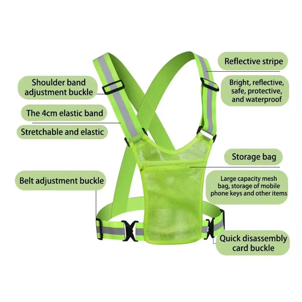 Shiatrax Gilet Réfléchissant Course et Vélo Grande Poche