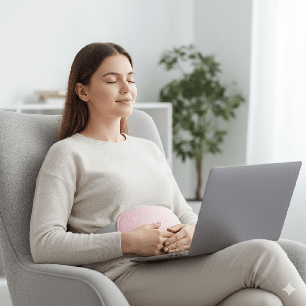 Bellybliss Coussin Chauffant Abdominal avec Vibrations
