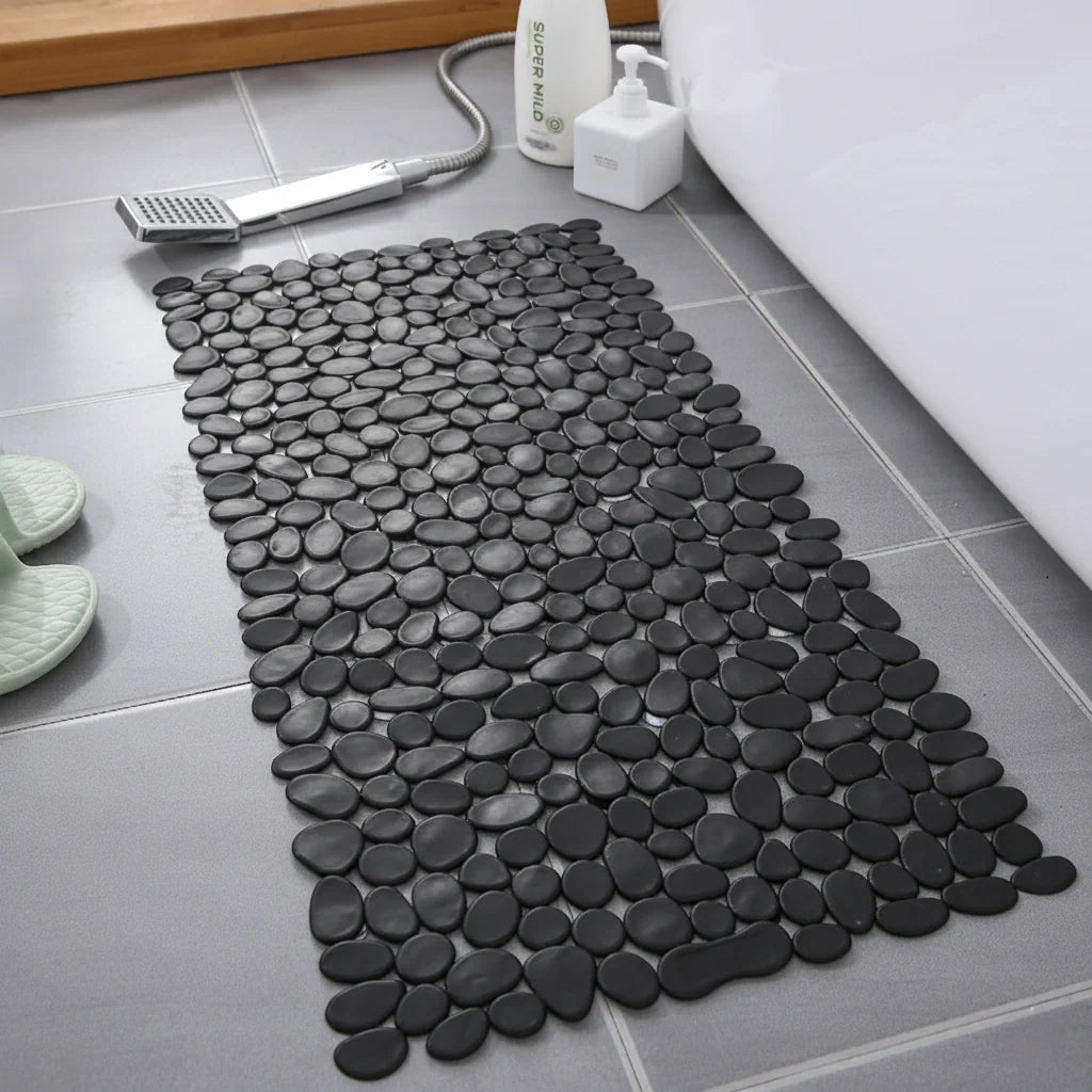 Pebble-Effect PVC Shower Mat, 88 × 40 cm