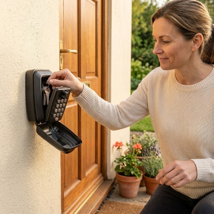Wall-Mounted Combination Key Box, Black Zinc