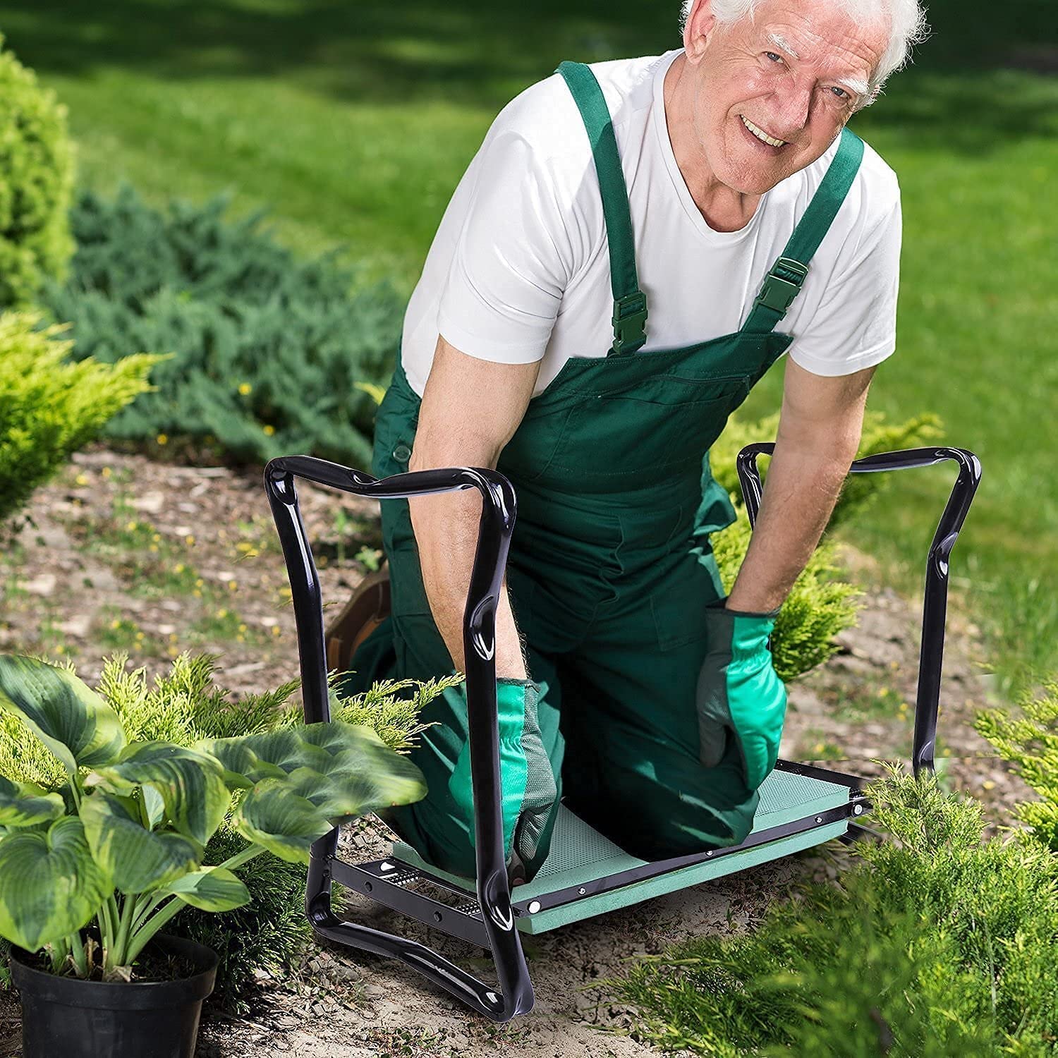Genouillère et Banc de Jardin Pliables en Acier | Outil Ergonomique pour un Confort Optimal au Jardin 7