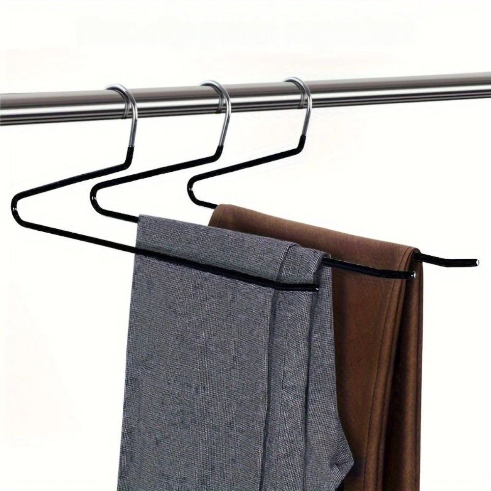 Set of 10 Stainless Steel Z-Shaped Trouser Hangers