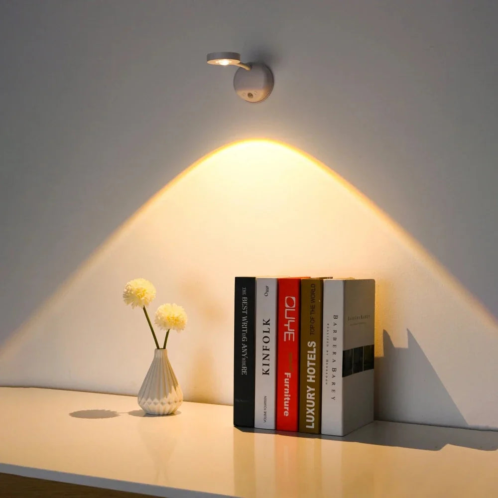 Spot LED sans fil à détecteur, rotation 360°