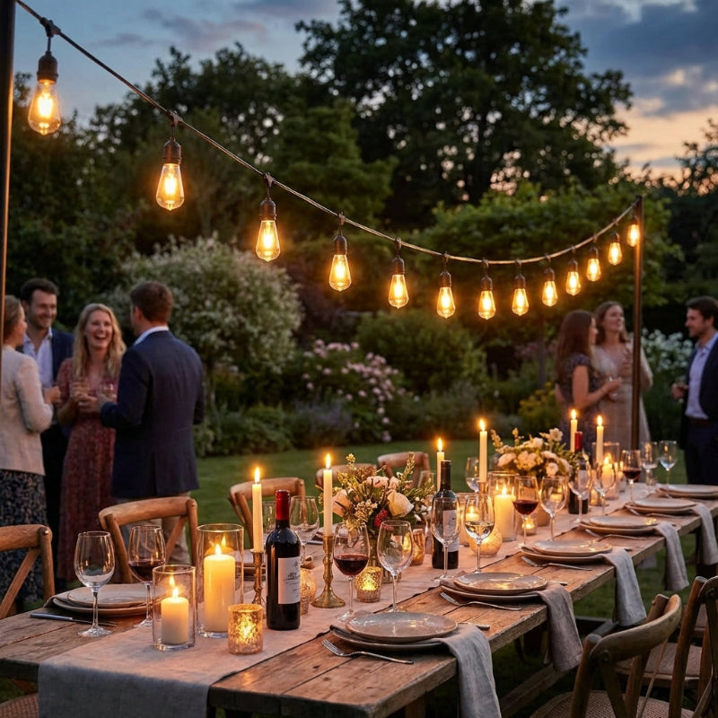 Guirlande Lumineuse Solaire Edison | Éclairage Vintage Résistant aux Intempéries pour Ambiance Extérieure Chaleureuse 5