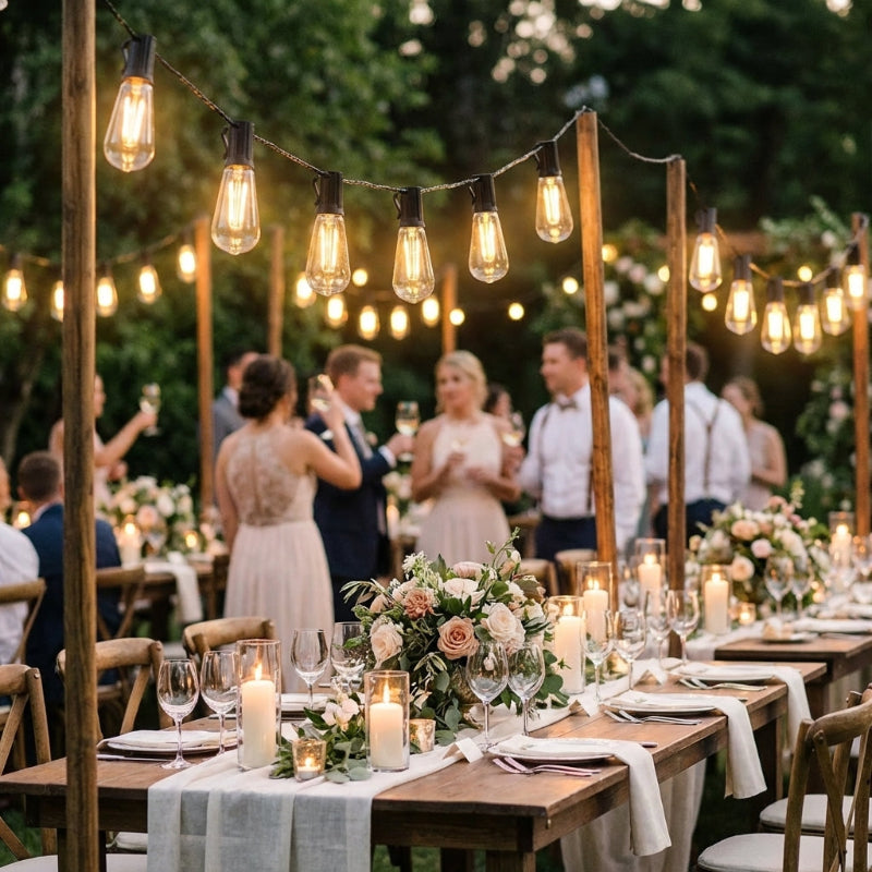 Guirlande Lumineuse Solaire Edison | Éclairage Vintage Résistant aux Intempéries pour Ambiance Extérieure Chaleureuse 6