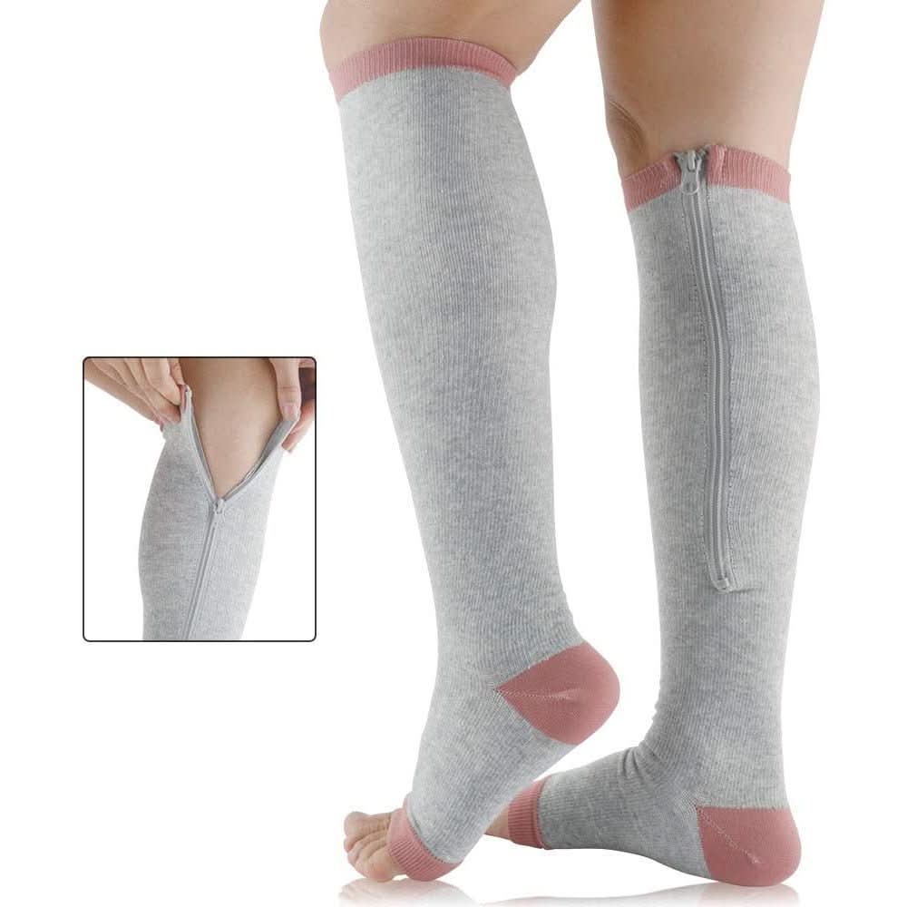 Toefit Bas de Compression avec Fermeture Éclair