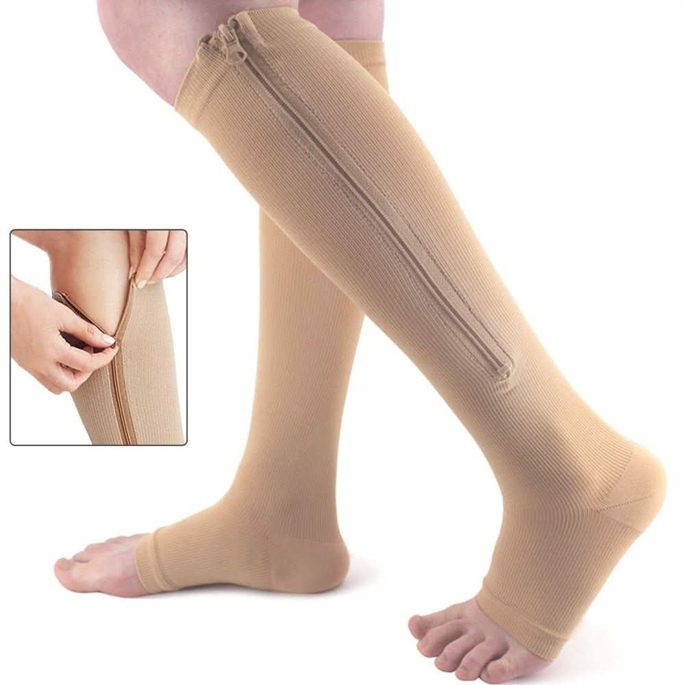 Toefit Bas de Compression avec Fermeture Éclair