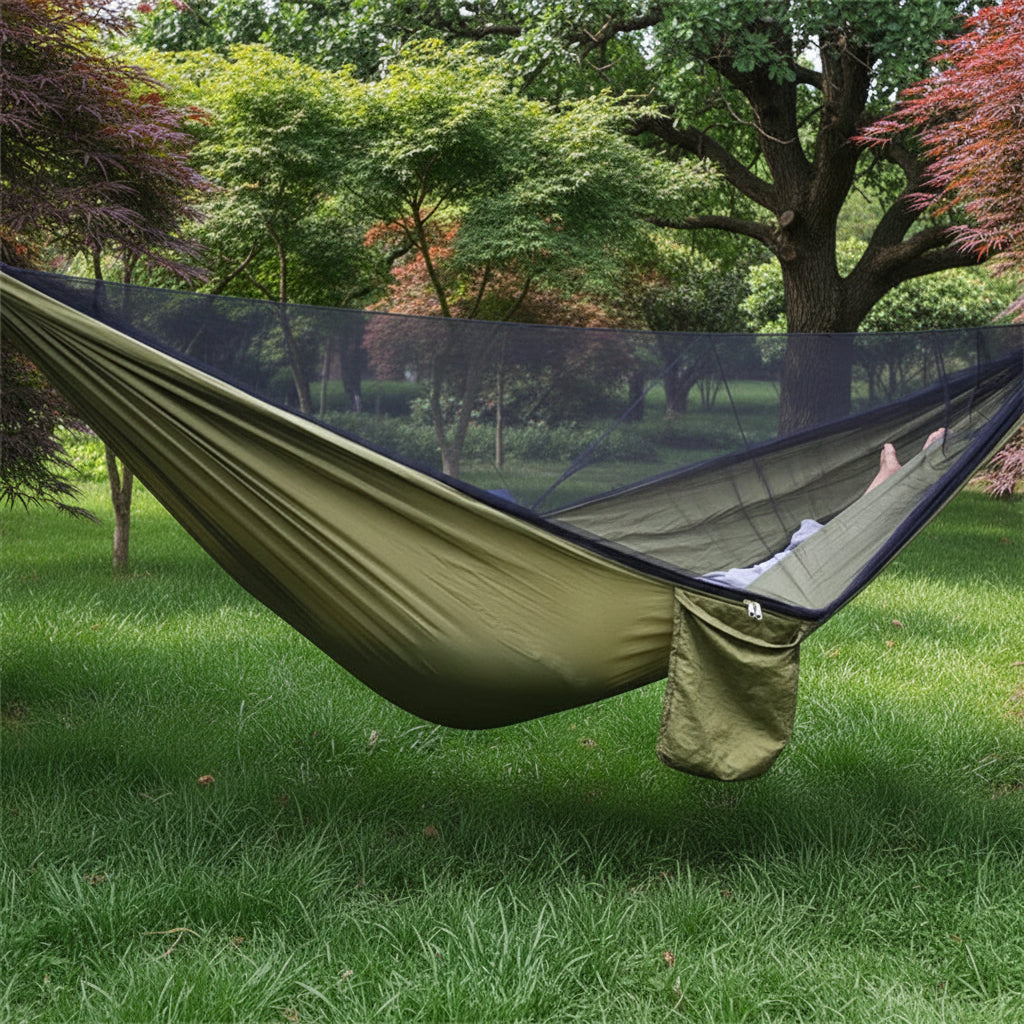 Hamac Suspendu 2 Places en Toile de Parachute | Confort Élégant et Protection Optimale en Plein Air 1