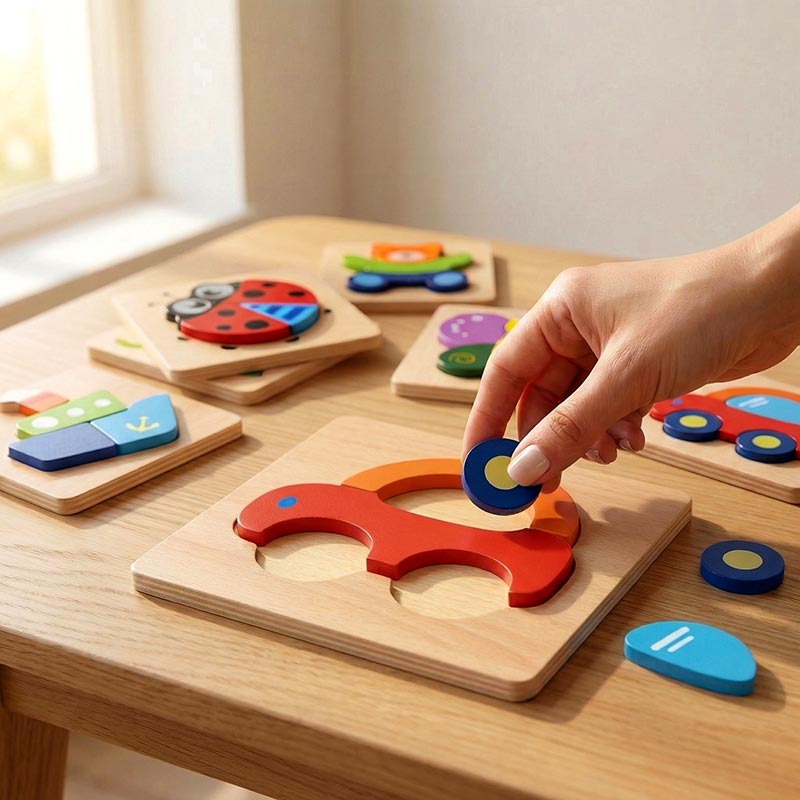 Lot de 6 puzzles en bois pour tout-petits