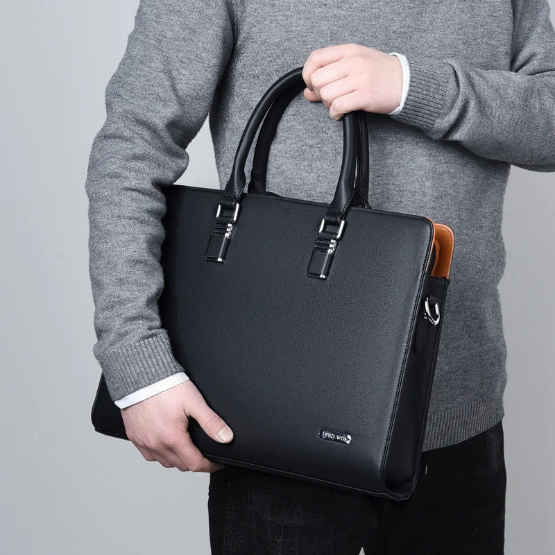 Sacoche ordinateur en cuir pour homme, 14 à 15 pouces