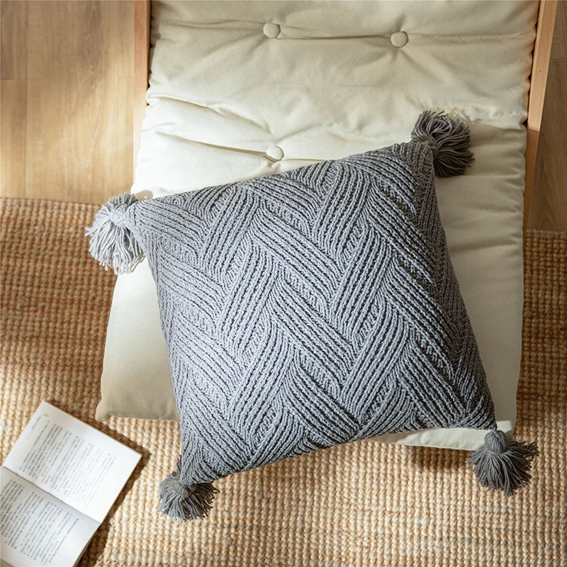 Nordic Pompom - Housse de Coussin à Pompons