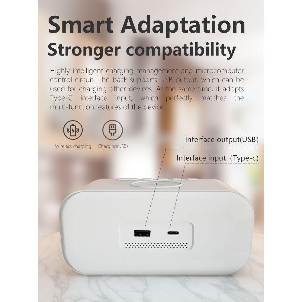 LED Digital Alarm Clock with Qi Wireless Charger