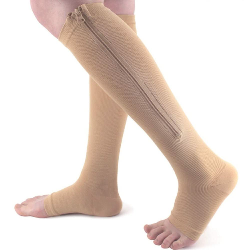 Toefit Bas de Compression avec Fermeture Éclair