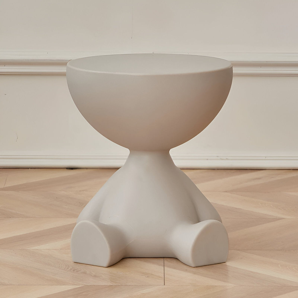 Table Basse Ronde en Plastique au Design Intemporel - Gris
