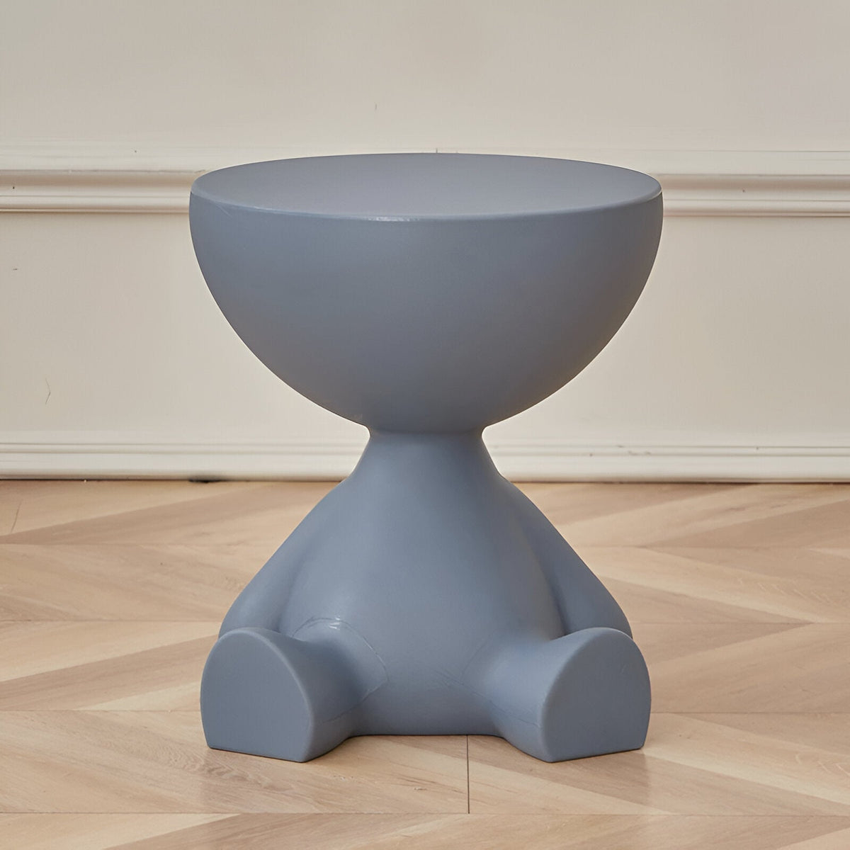 Table Basse Ronde en Plastique au Design Intemporel - Bleu