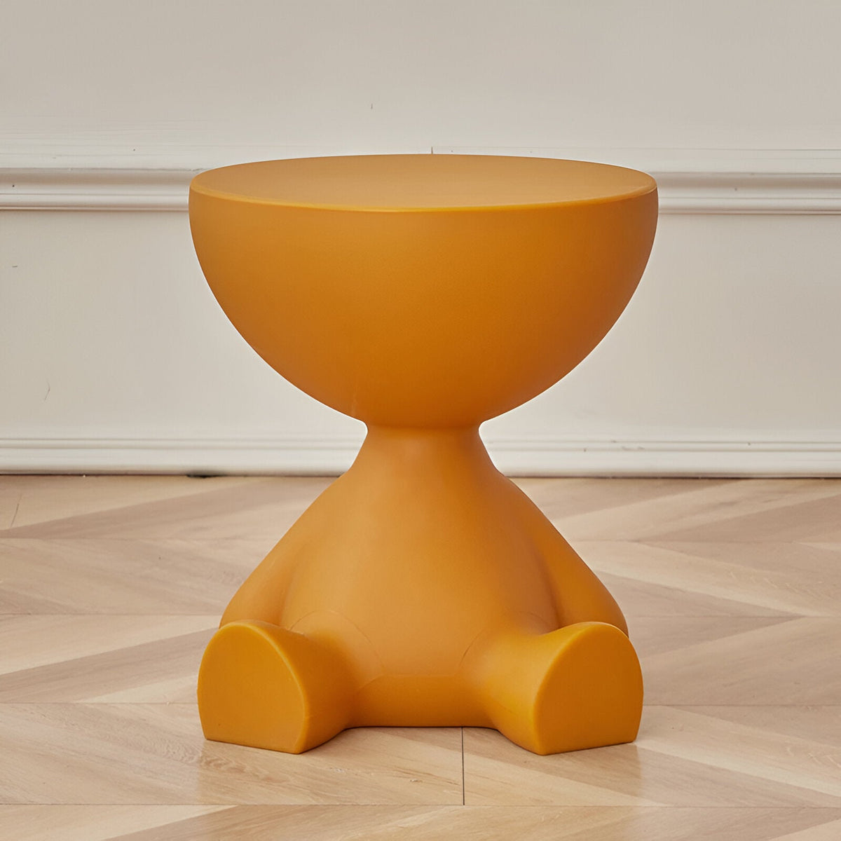 Table Basse Ronde en Plastique au Design Intemporel - Orange