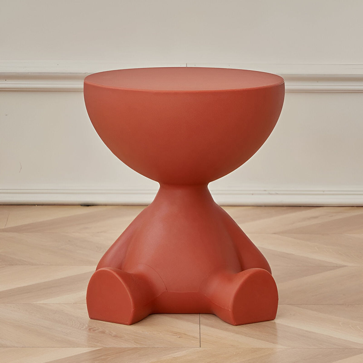 Table Basse Ronde en Plastique au Design Intemporel - Rouge