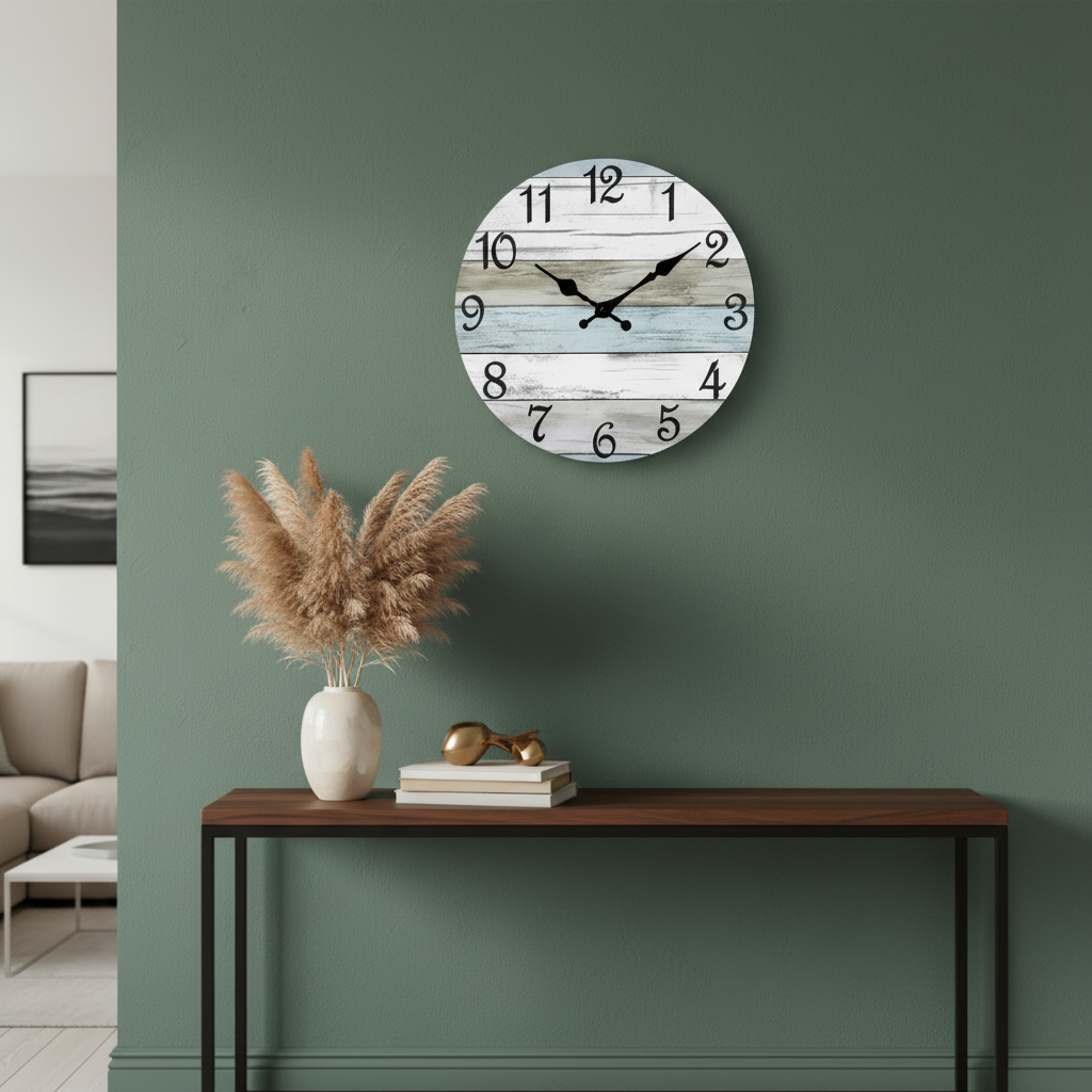 Horloge Murale Design Ronde en Métal Bleu Océan | Élégance Nautique pour un Intérieur Apaisant 3