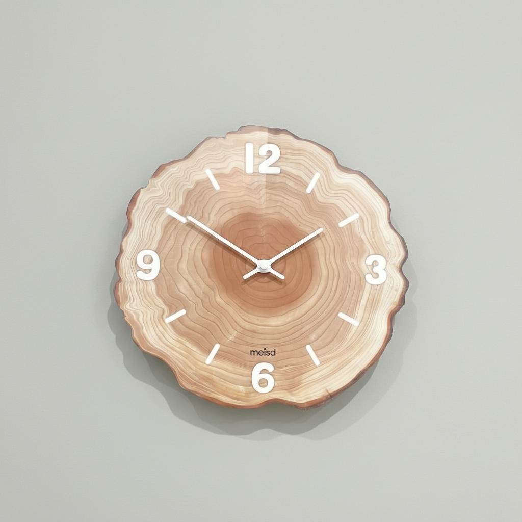 Horloge Murale Design en Bois Naturel | Élégance Minimaliste pour un Intérieur Apaisant 0