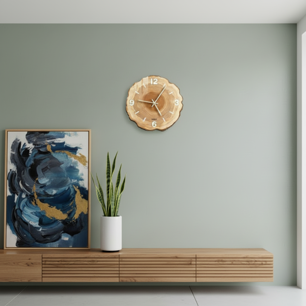 Horloge Murale Design en Bois Naturel | Élégance Minimaliste pour un Intérieur Apaisant 1