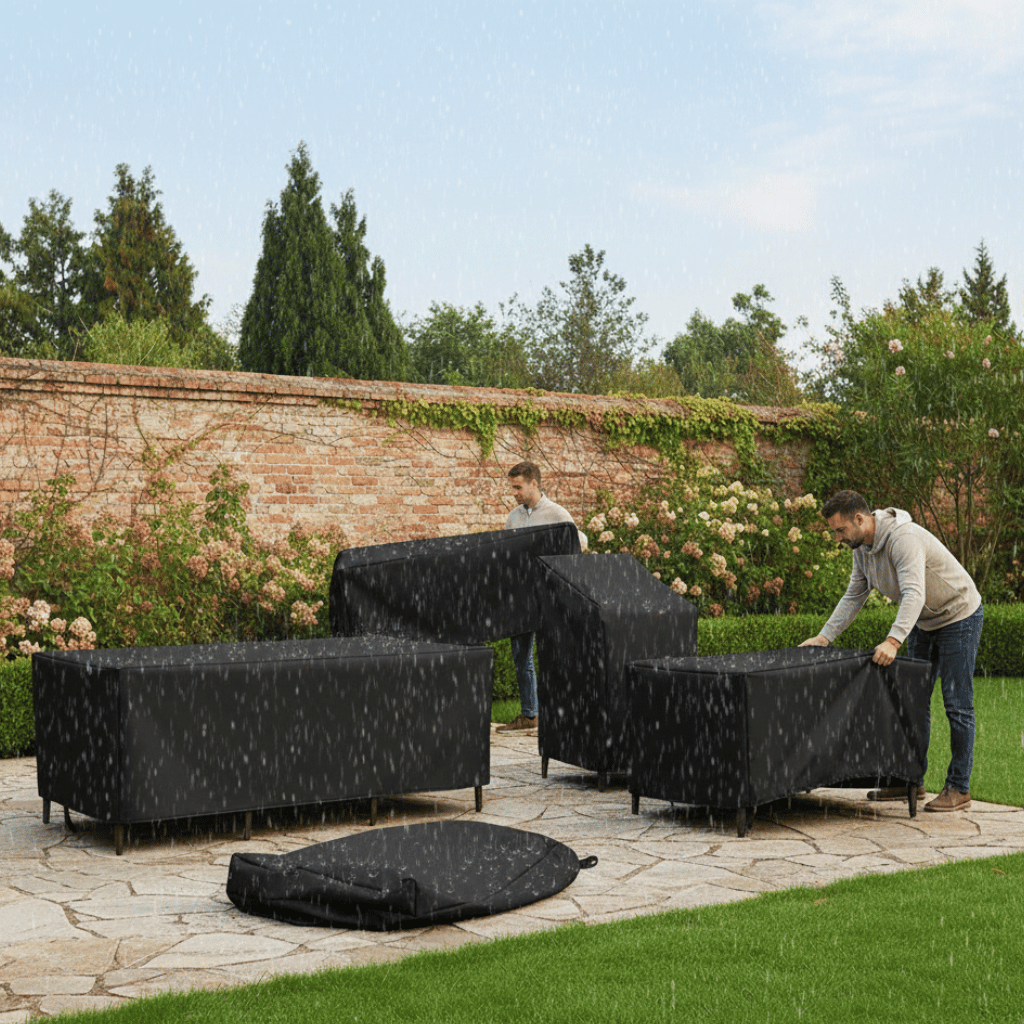 Housse de Protection Salon de Jardin en Polyester Hydrofuge | Élégance et Durabilité pour Extérieur 0