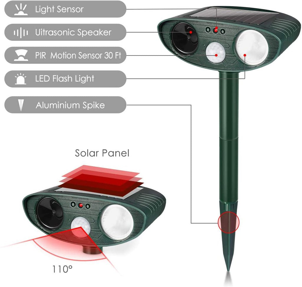 Solar and Light Ultrasonic Rabbit Repellent