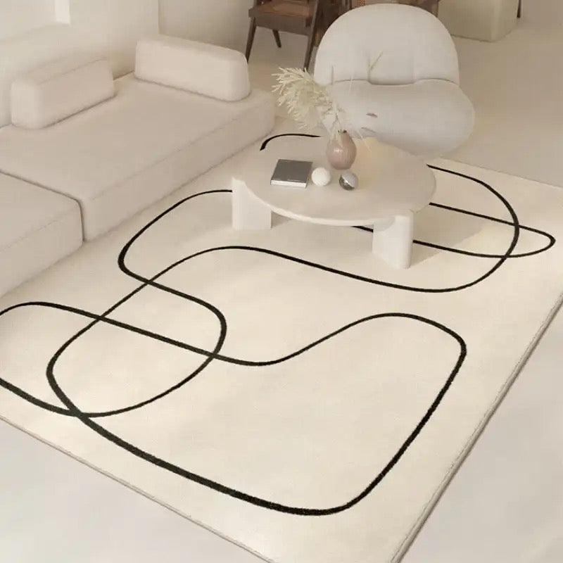 Abstract Weave - Tapis Carré en Laine, Motif Abstrait