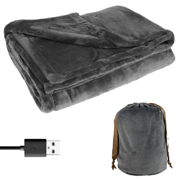 Plaid Chauffant USB Sans Fil en Flanelle Douce