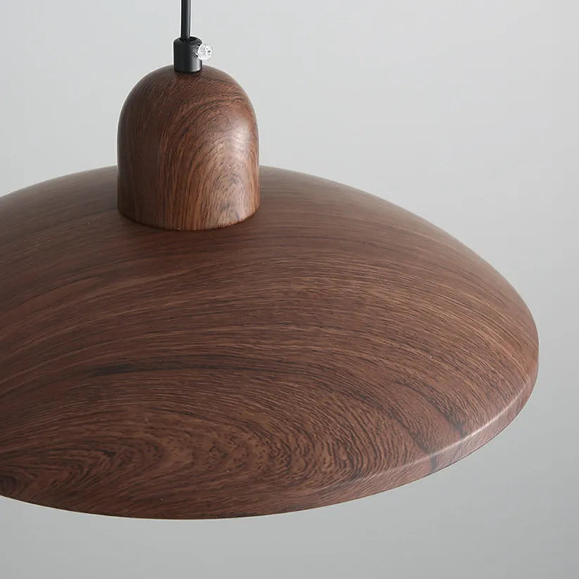 Suspension wabi-sabi en fer finition noyer