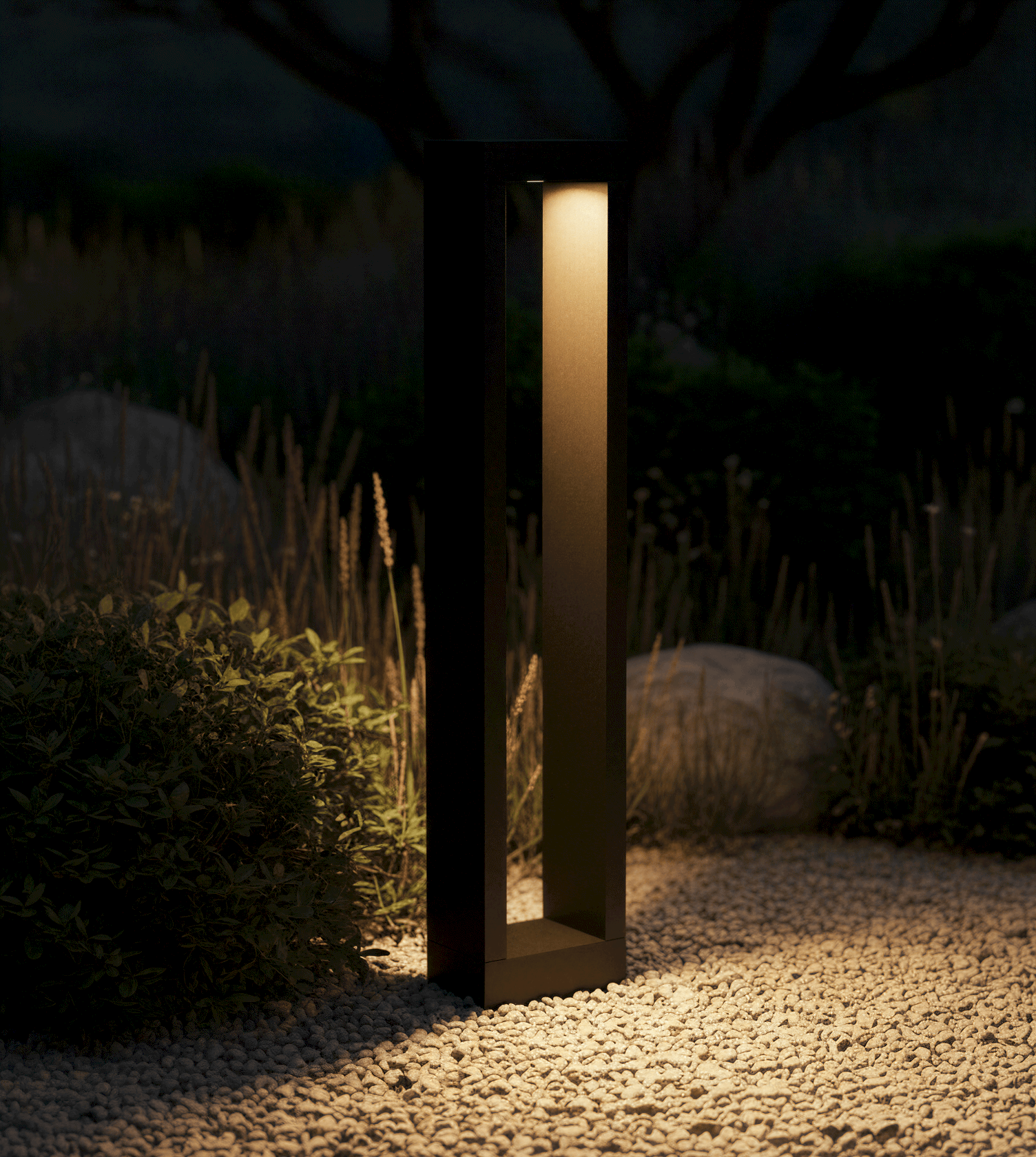 Lampadaire Extérieur en Aluminium Noir | Éclairage Double Face Minimaliste pour Allées Modernes 3