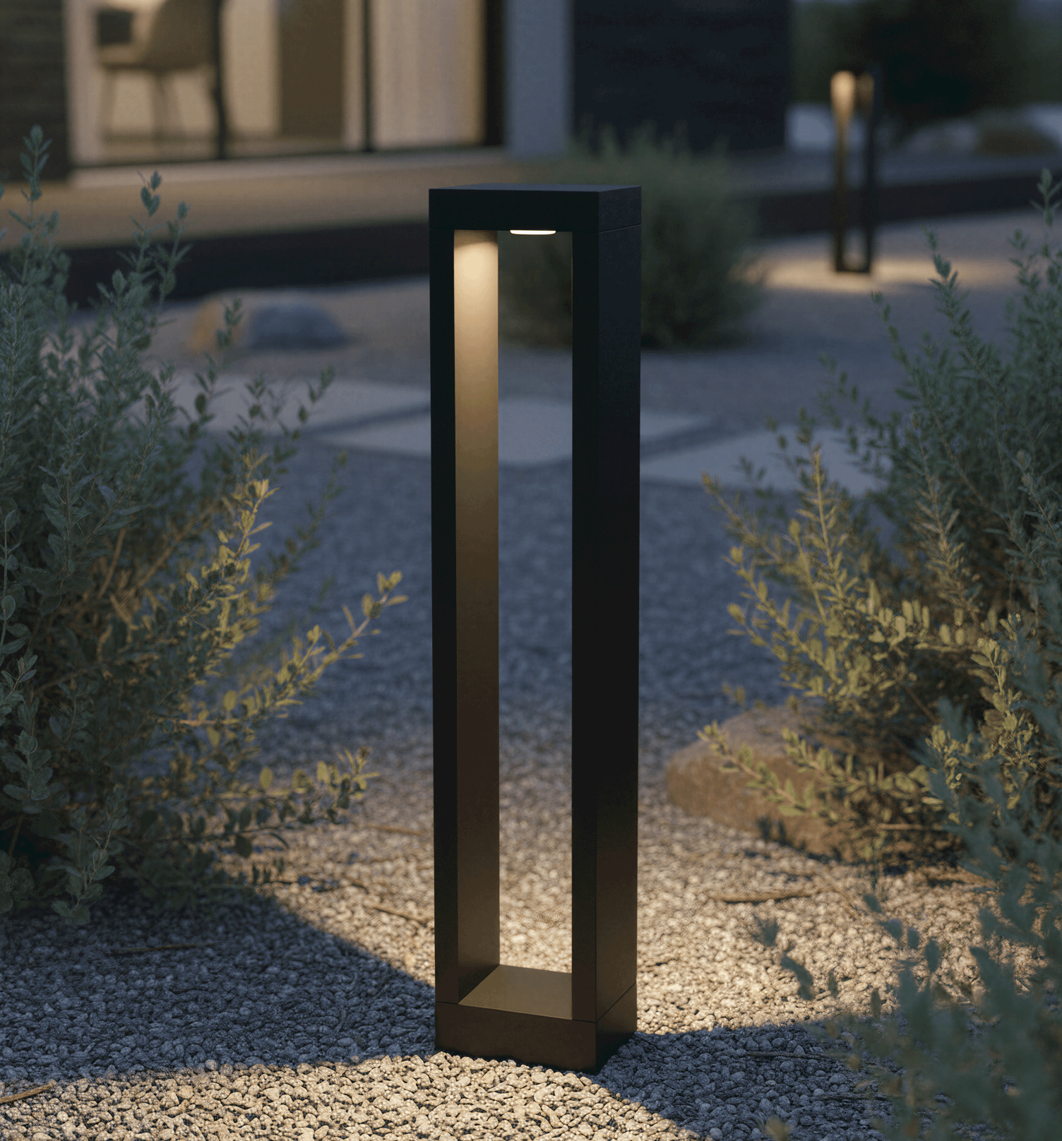 Lampadaire Extérieur en Aluminium Noir | Éclairage Double Face Minimaliste pour Allées Modernes 8