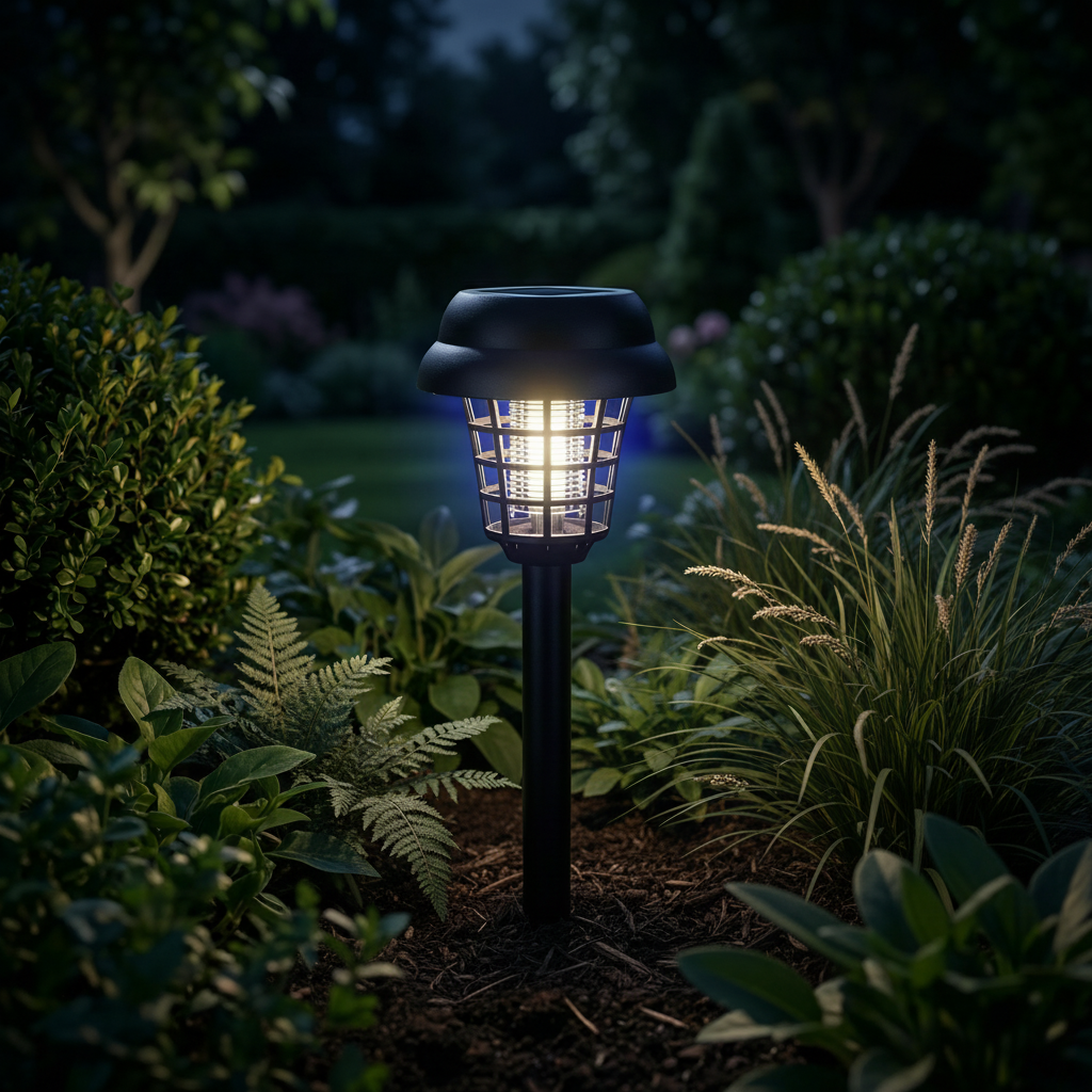 Lampe Solaire Extérieur en Aluminium | Éclairage Minimaliste et Anti-Moustiques pour un Jardin Élégant 2