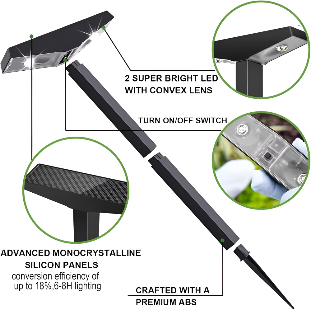 Lampe Solaire Extérieur en Plastique Durable | Éclairage Écologique pour Ambiance Jardin Élégante 5