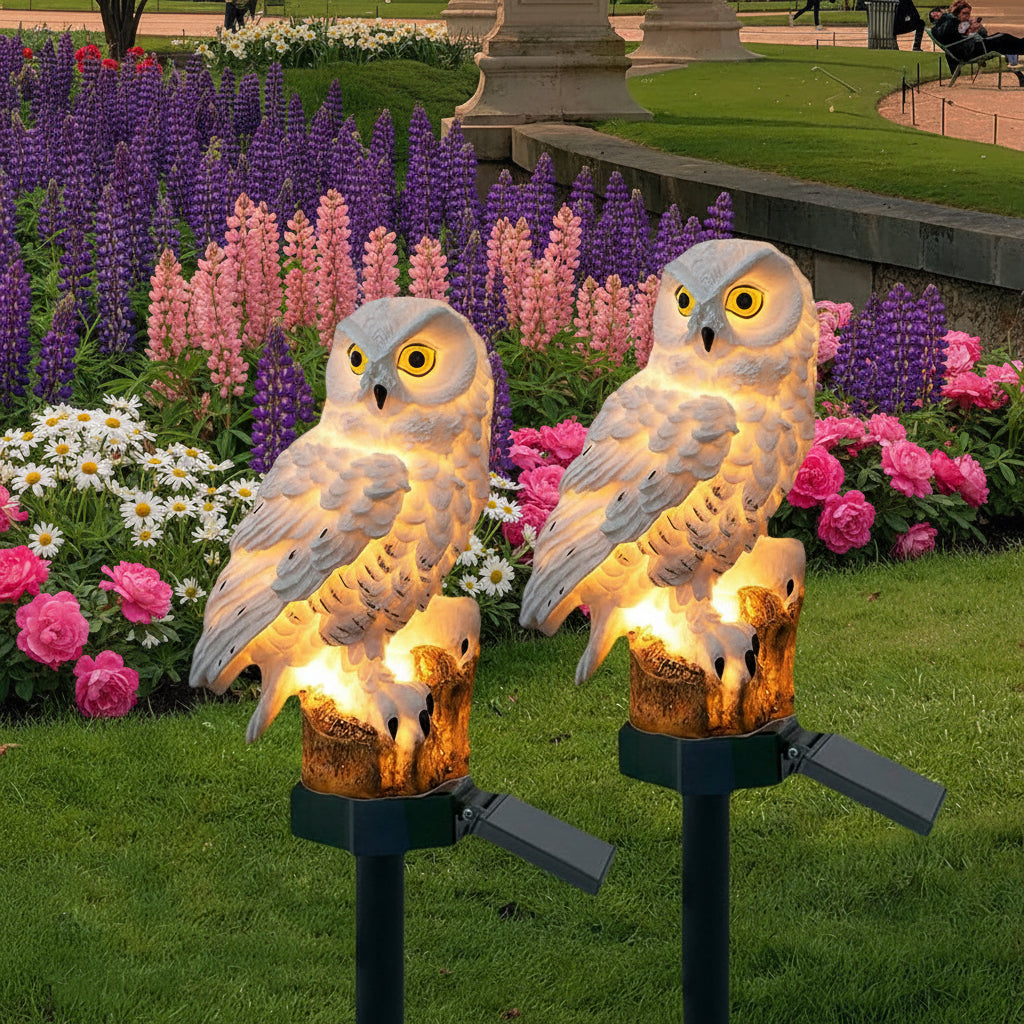 Lampe Solaire Jardin Hibou en LED | Design Élégant et Résistant pour une Ambiance Extérieure Chaleureuse 0