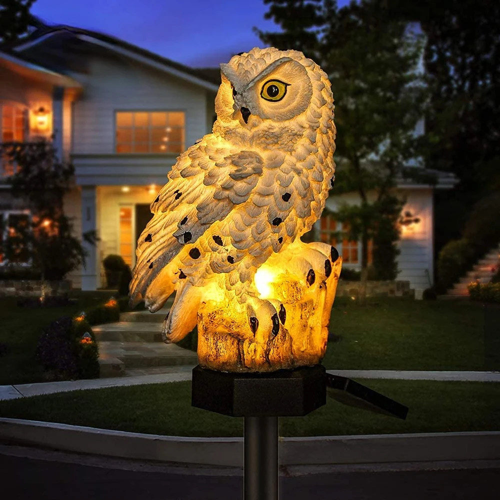 Lampe Solaire Jardin Hibou en LED | Design Élégant et Résistant pour une Ambiance Extérieure Chaleureuse 1