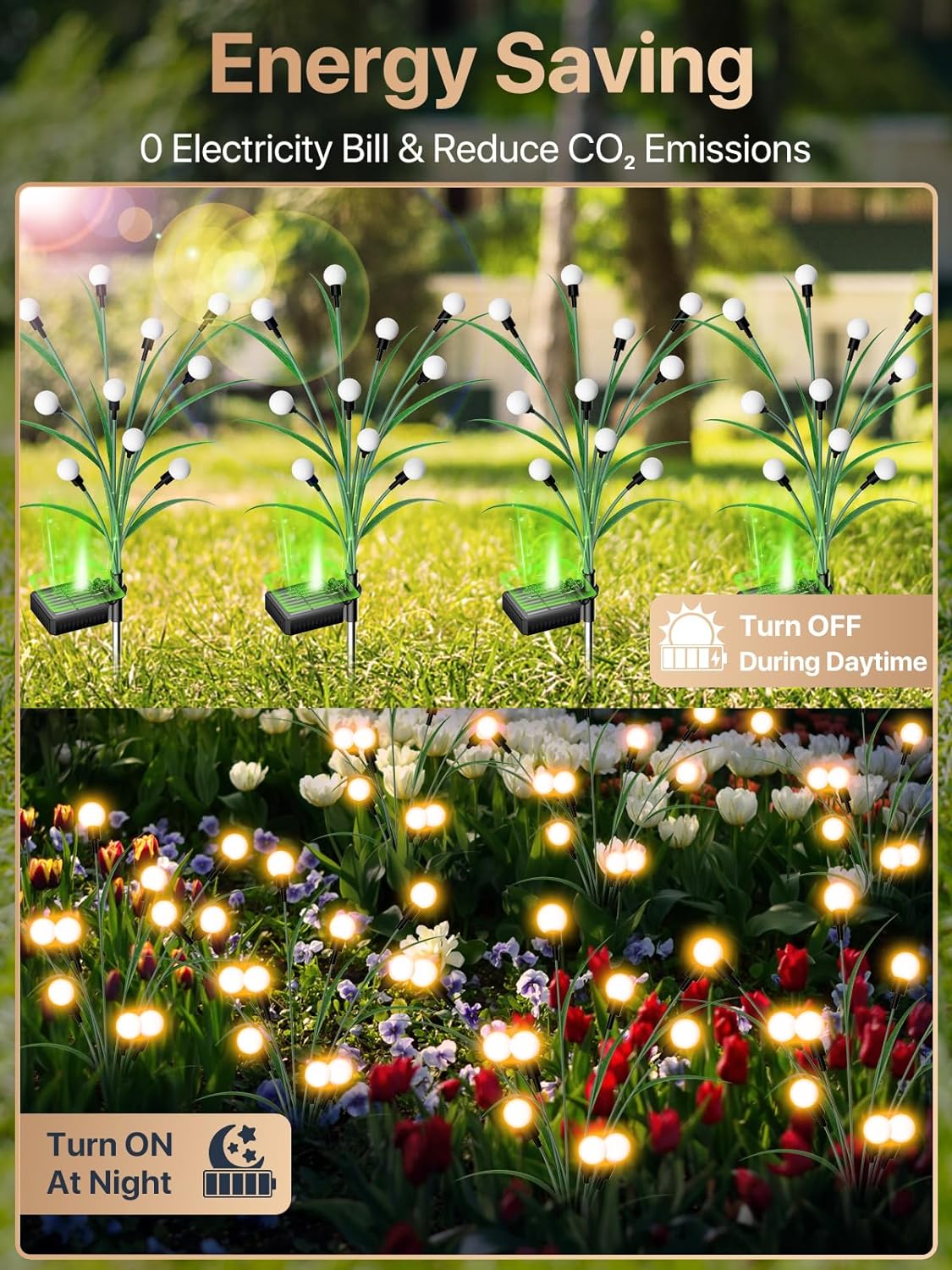 Lampe Solaire Jardin en PVC | Éclairage Extérieur Solaire Étanche pour Ambiance Enchantée 2