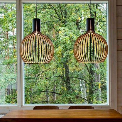 Lampe Suspendue : Élégance Naturelle en Lumière – Bois Artisanale 9