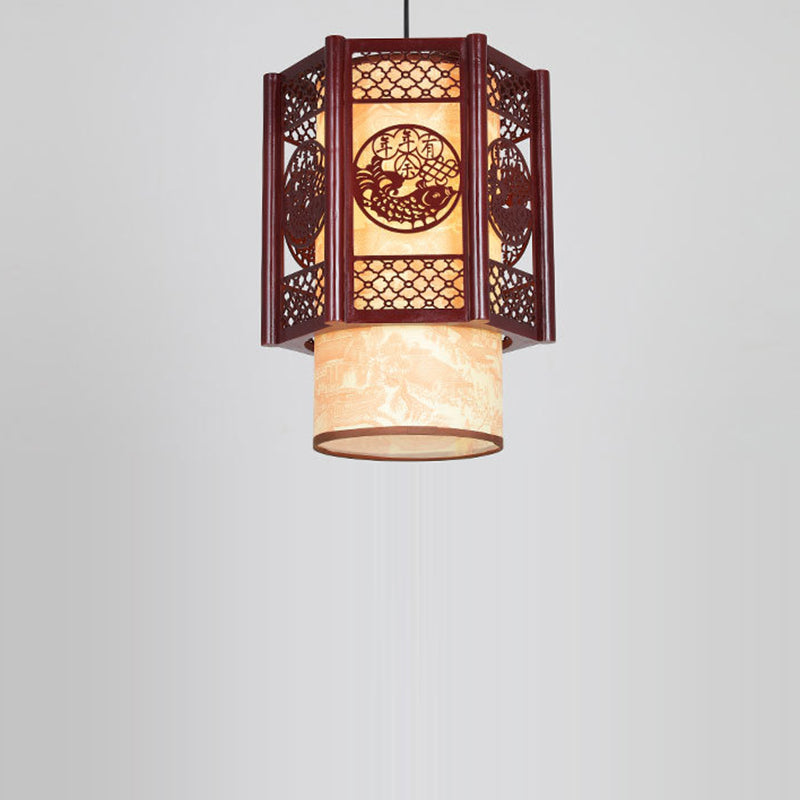 Lampe Suspendue : Élégance Naturelle en Lumière – Design Sculpté en Bois 3