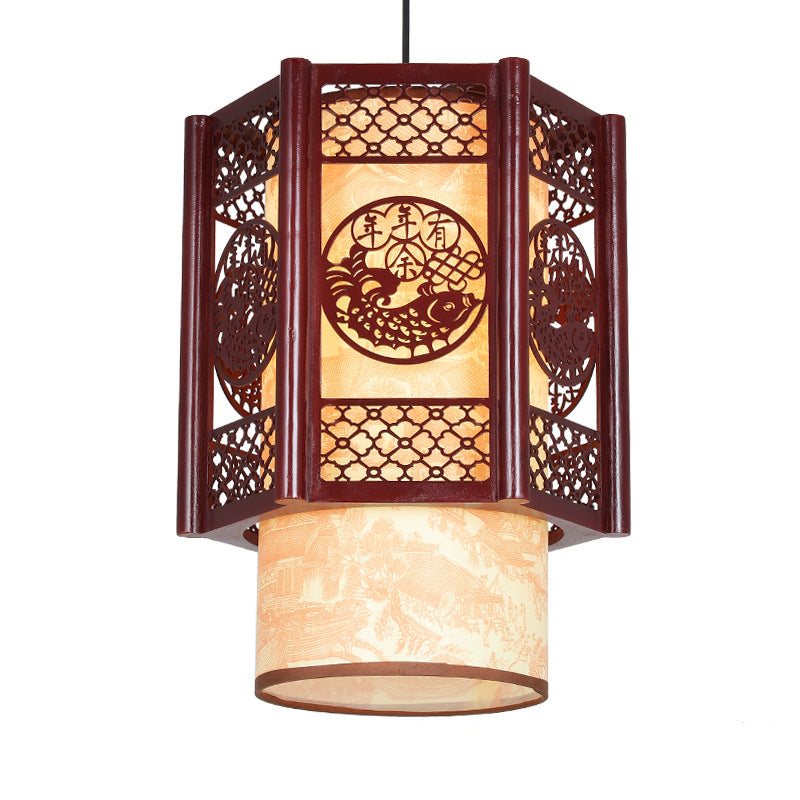Lampe Suspendue : Élégance Naturelle en Lumière – Design Sculpté en Bois 4
