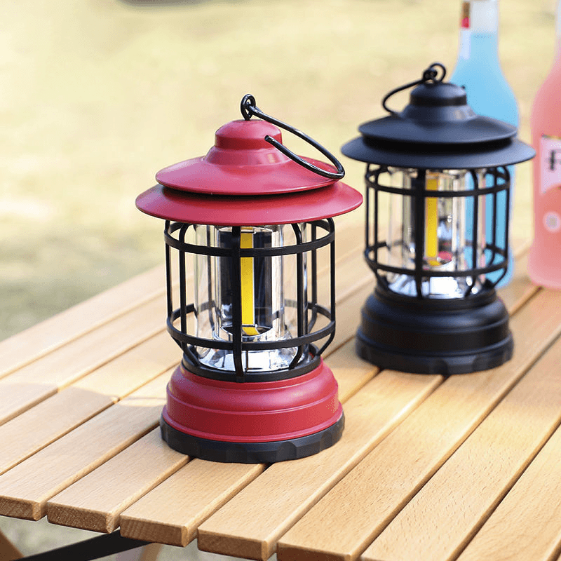 Lampe de Camping Rétro en Métal | Éclairage Chaleureux et Pratique pour vos Aventures Extérieures 4
