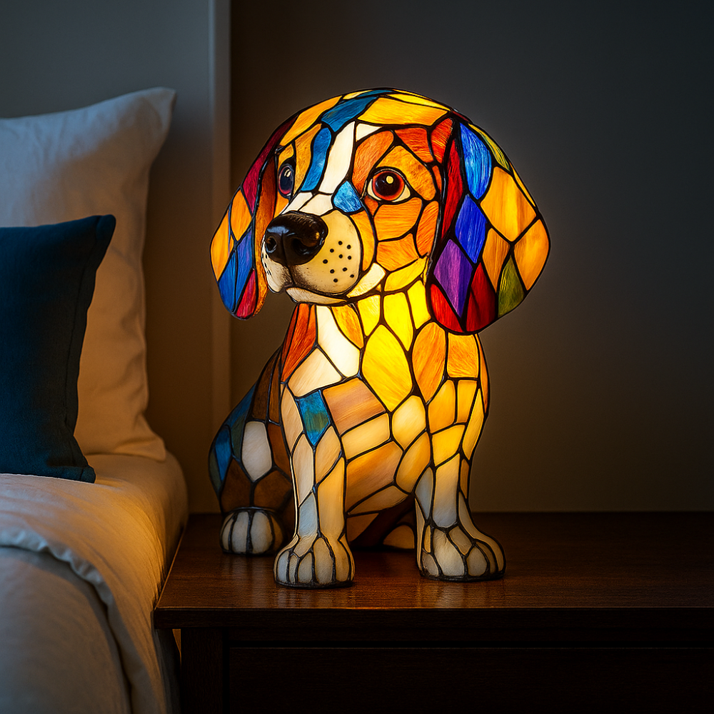 Lampe de Chevet LED : Élégance Naturelle en Lumière – Design Vitrail 0