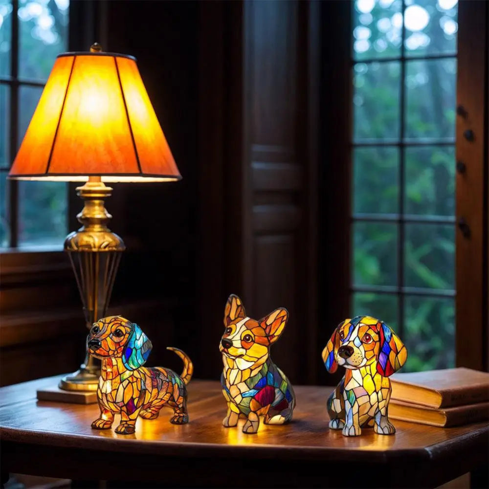Lampe de Chevet LED : Élégance Naturelle en Lumière – Design Vitrail 6