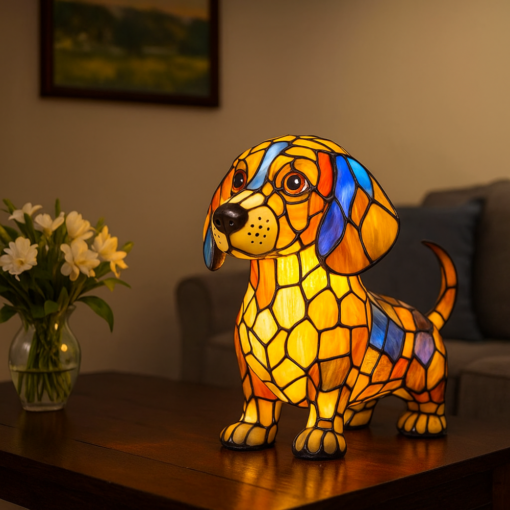 Lampe de Chevet LED : Élégance Naturelle en Lumière – Design Vitrail 7