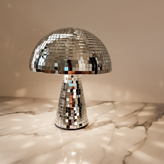 Lampe de Table Disco Élégante en Métal – Style Champignon 0